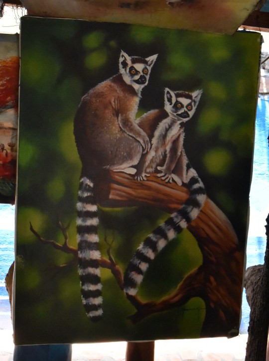 Ring-tailed lemur painting